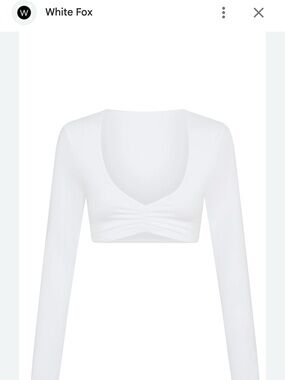White Fox Boutique White Long Sleeve Ruched Crop Top